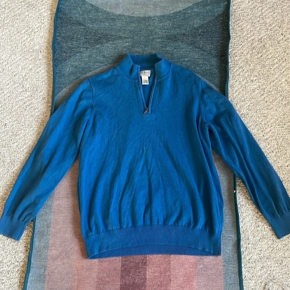 LL Bean Cotton Cashmere Quarter Zip Sweater - Picture 6 of 9